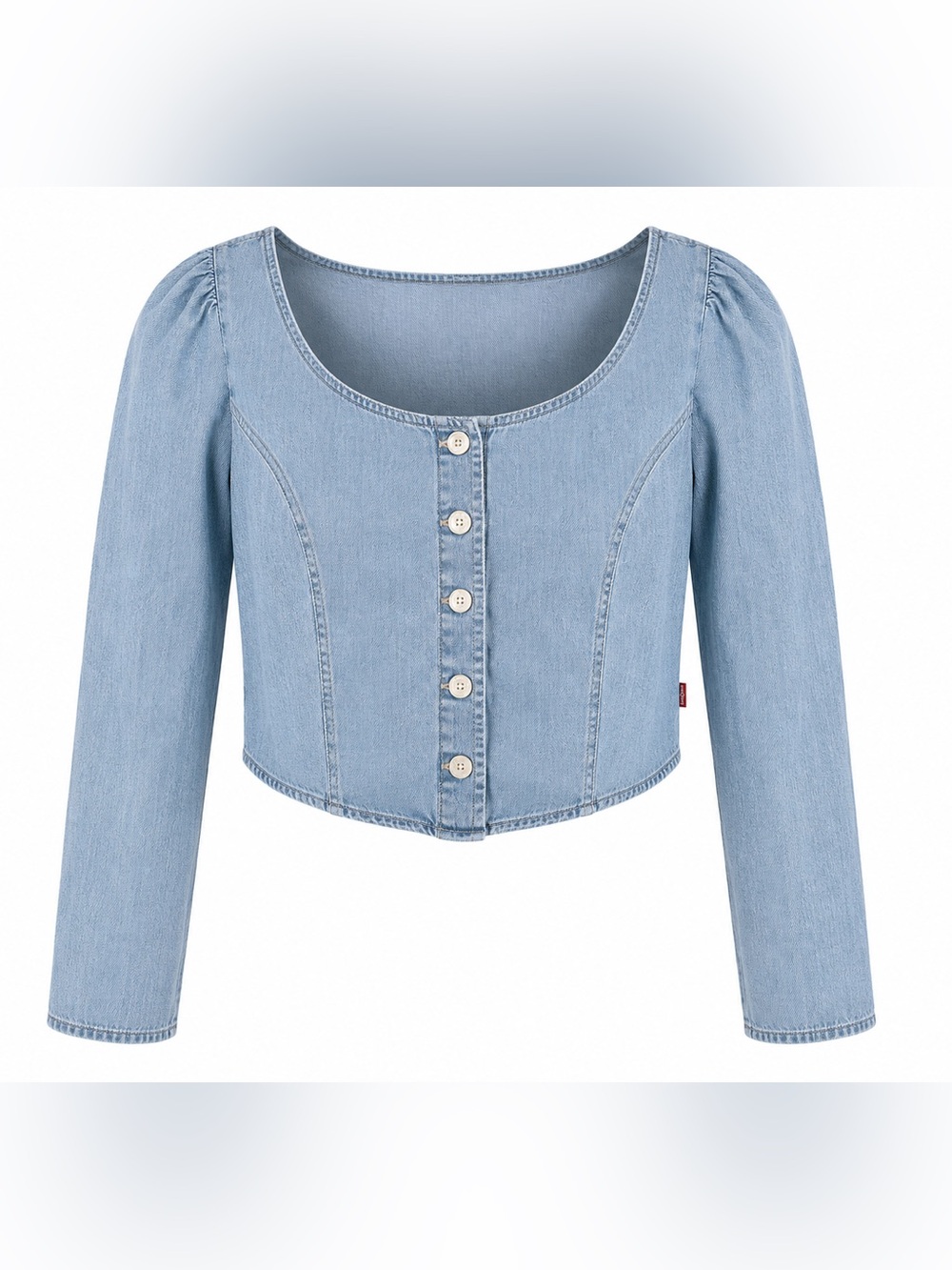 Levi's Light Blue Denim Cropped Button-Up Blouse